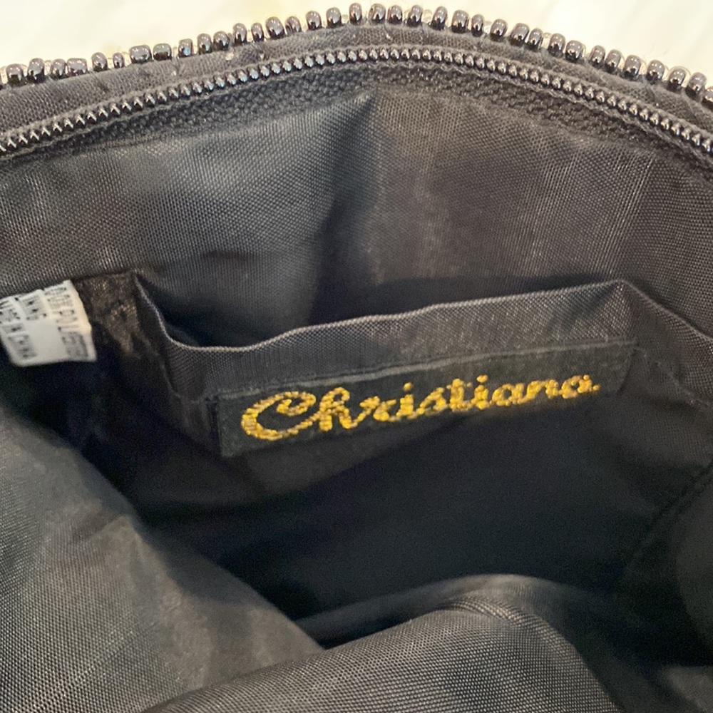 🌼 Sale Christiana Black and Silver Beaded Pouch or Clutch EUC - Picture 6 of 9